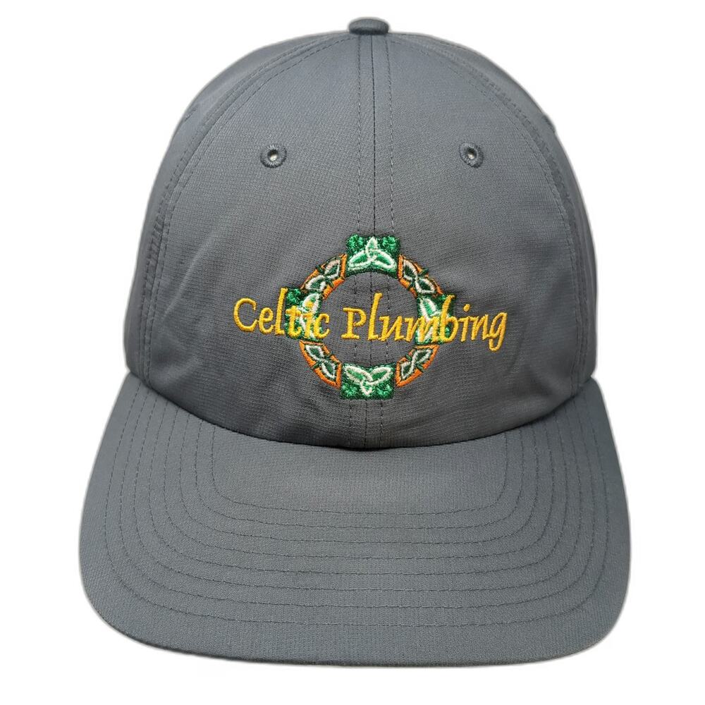 Richardson Baseball Cap Gray One Size Celtic Plumbing Knot Logo Strapback Hat